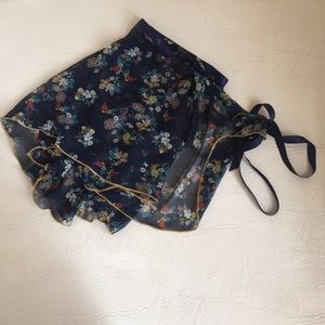 Vintage Navy Ballet Chiffon Wrap Skirt